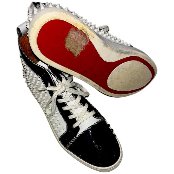 Barabas Men's Black and White Thorn Spikes Design Sneakers Size 13 - Picture 5 of 5